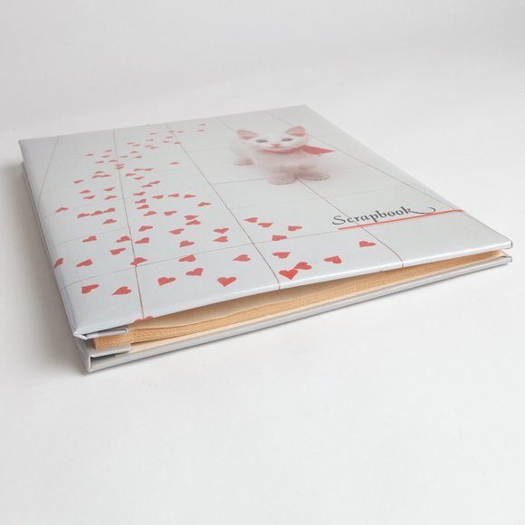 Vintage 80s Webmark Scrapbook Album Cat Kitten Hearts Autumn Rose by Webway USA - Picture 13 of 15